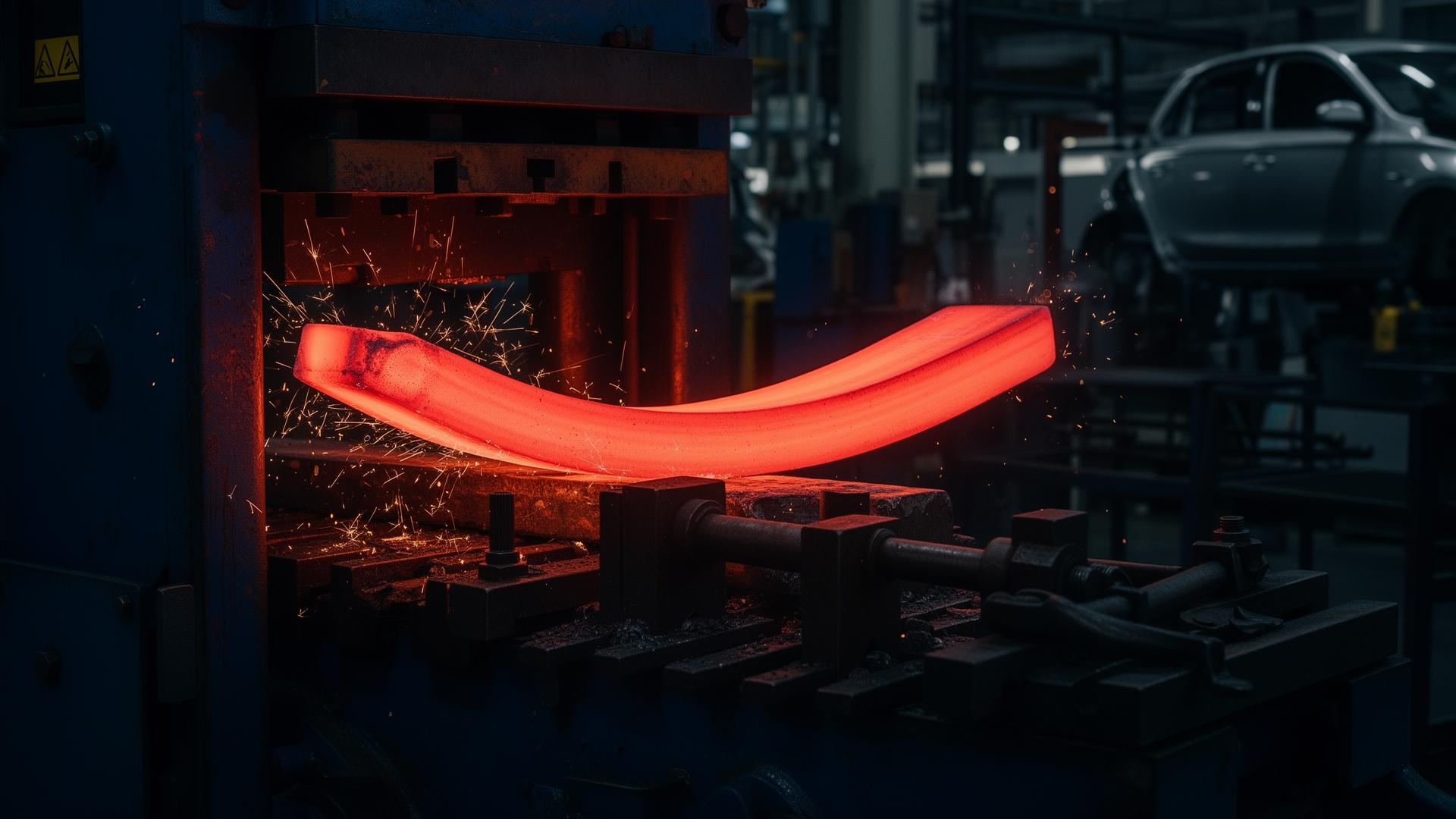 Industrial forging of leaf springs
