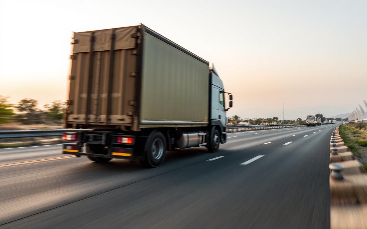 Truck on highway